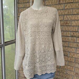 large sweater but can be made xlarge trico club 50% cotton 5% acrylic